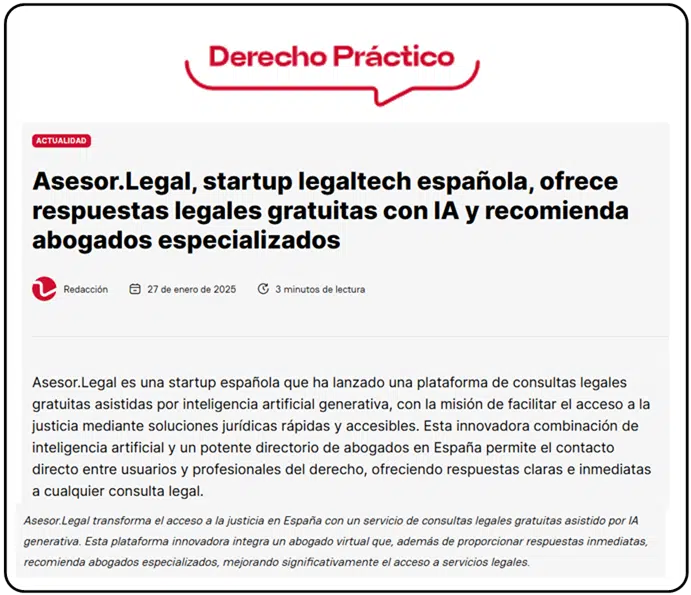 Abogados en Asesor.Legal | Asesoría legal para Directorio de Abogados y Respuestas legales gratuitas con IA Noticia Asesor.Legal Derecho practico