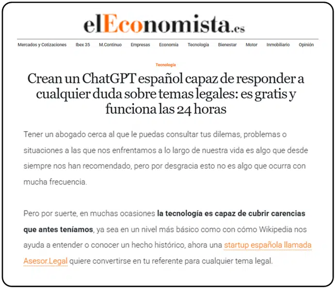 Abogados en Asesor.Legal | Asesoría legal para Directorio de Abogados y Respuestas legales gratuitas con IA Noticia Asesor Legal El Economista