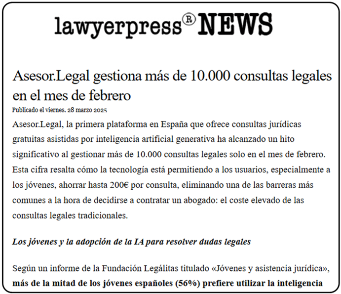 Abogados en Asesor.Legal Lawyer press noticia sobre Asesor Legal y jovenes